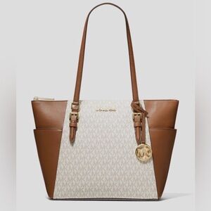 Michael Kors Charlotte Vanilla Signature Tote Purse Large